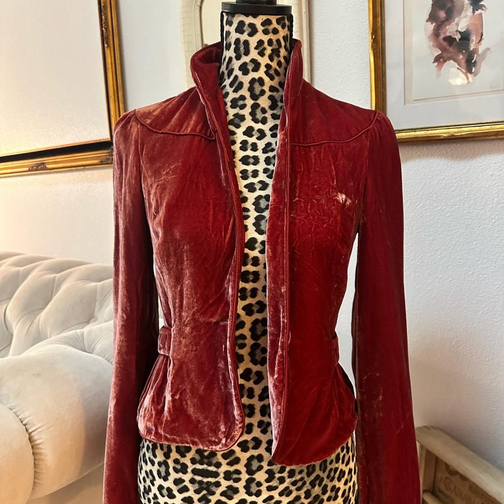 Silk lined crushed velvet jacket
